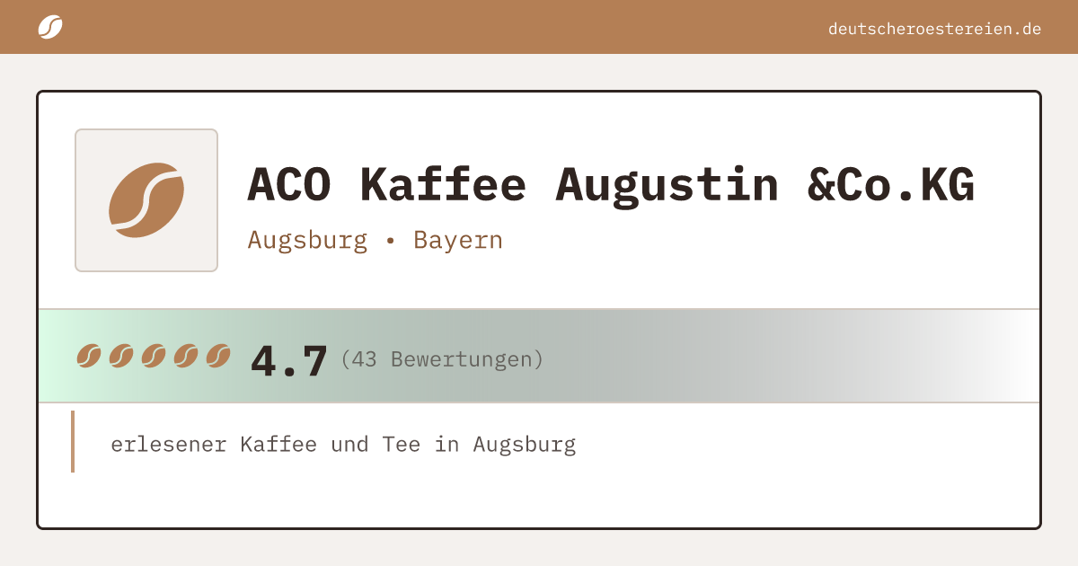 Logo of ACO Kaffee Augustin &Co.KG