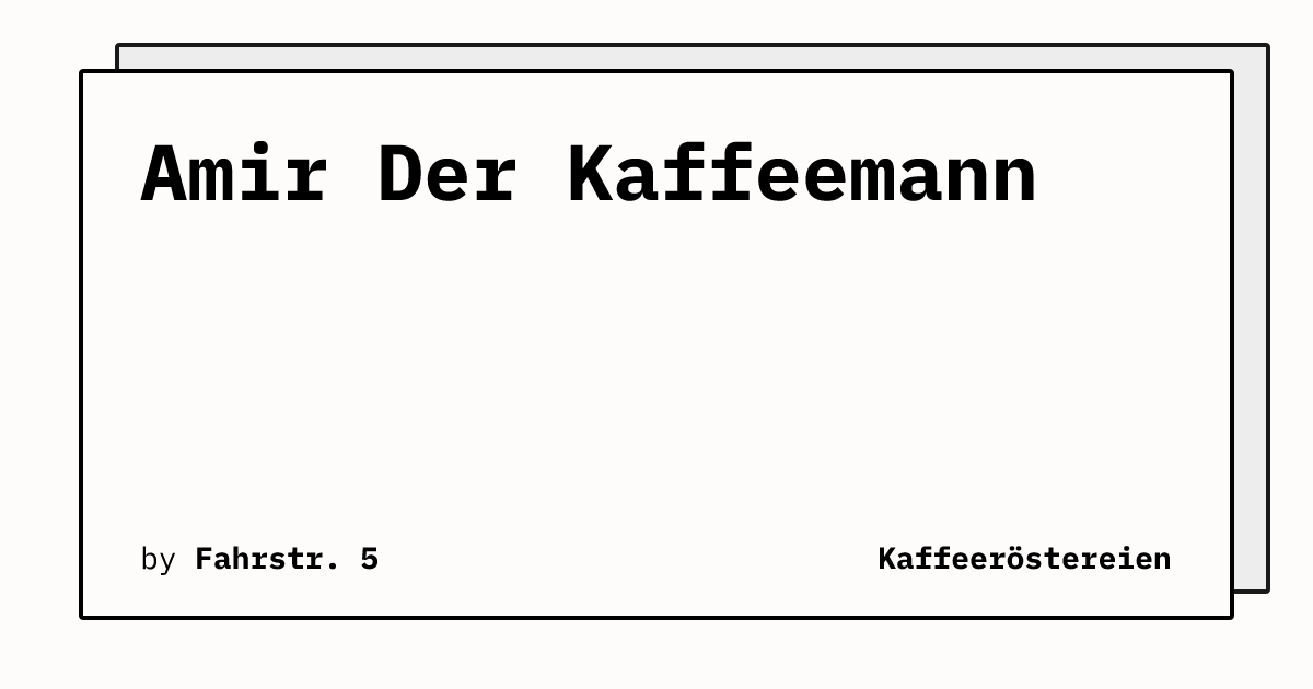 Bild von Amir Der Kaffeemann