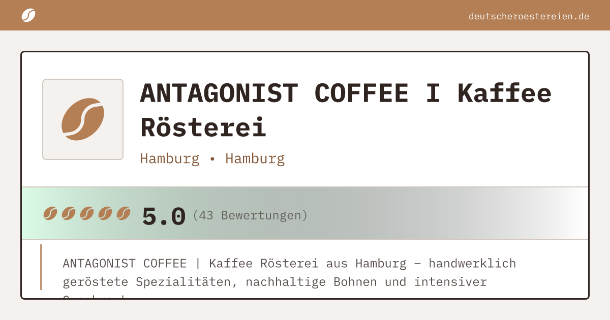 Logo of ANTAGONIST COFFEE I Kaffee Rösterei