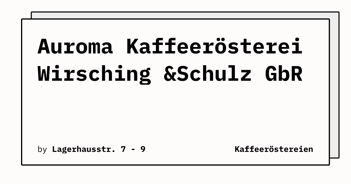 Bild von Auroma Kaffeerösterei Wirsching &Schulz GbR