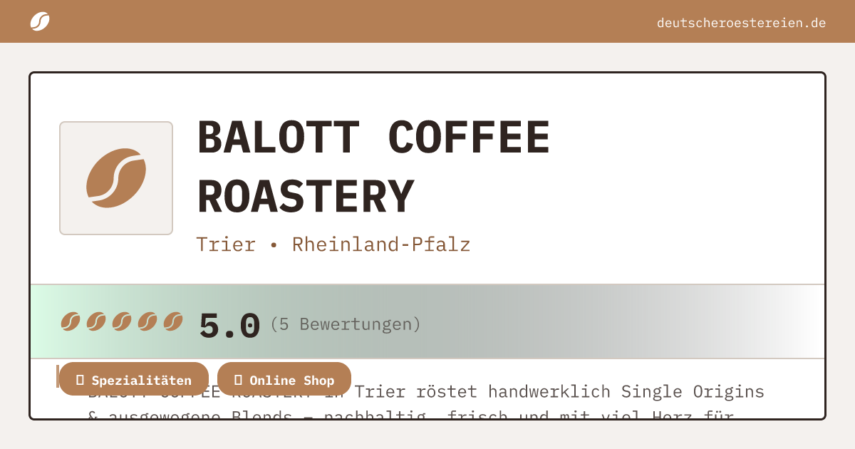 Bild von BALOTT COFFEE ROASTERY