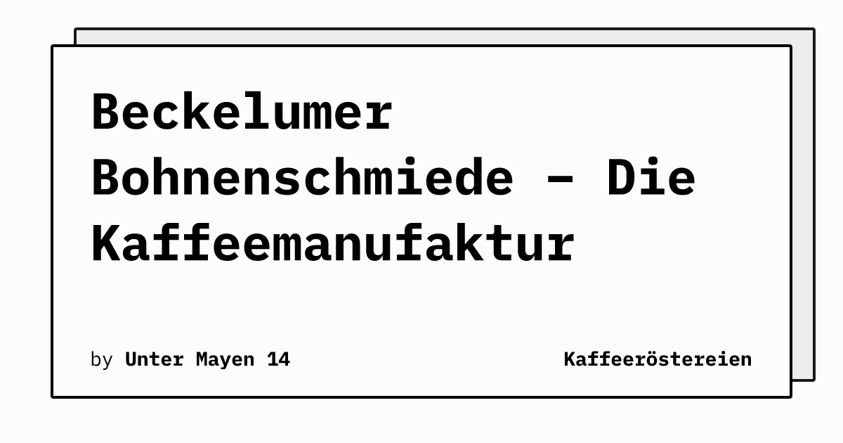 Bild von Beckelumer Bohnenschmiede – Die Kaffeemanufaktur