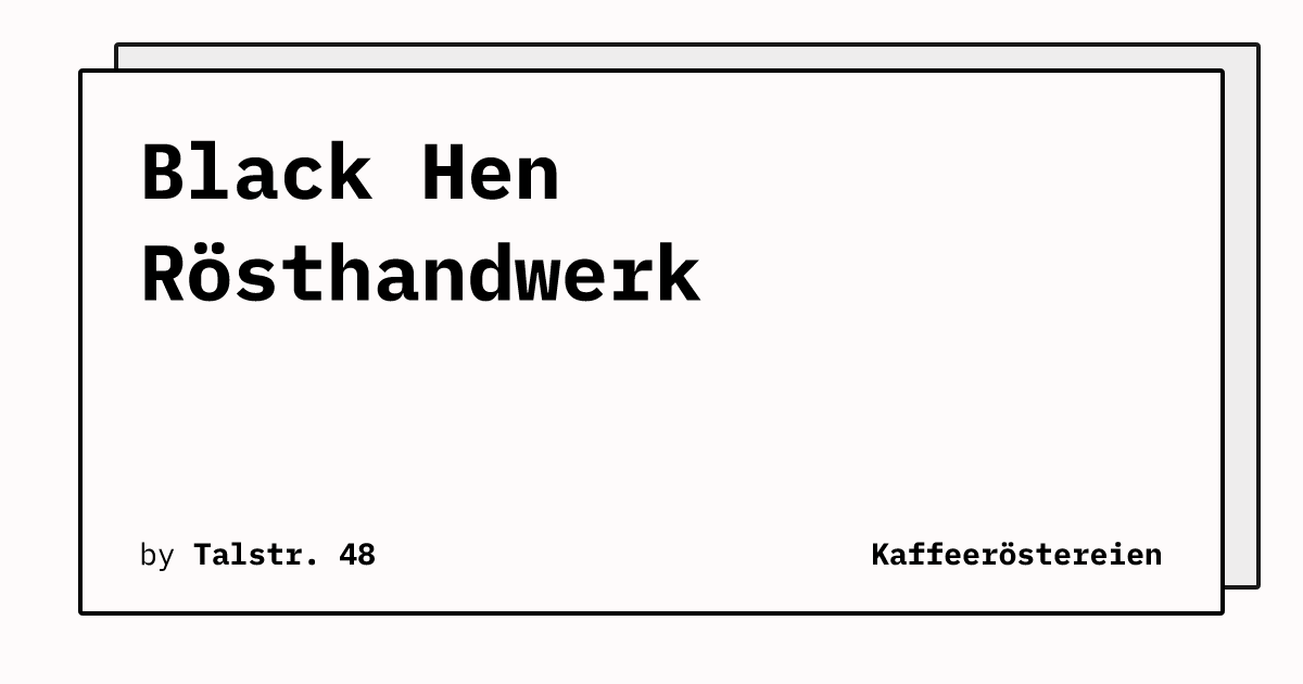 Bild von Black Hen Rösthandwerk