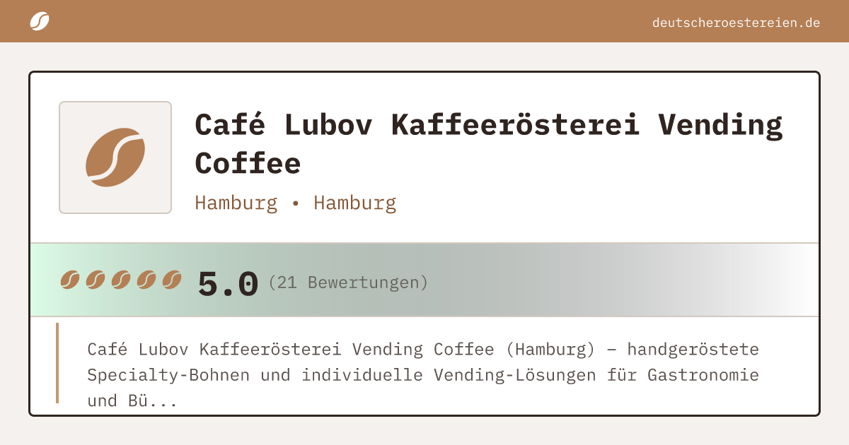 Logo of Café Lubov Kaffeerösterei Vending Coffee