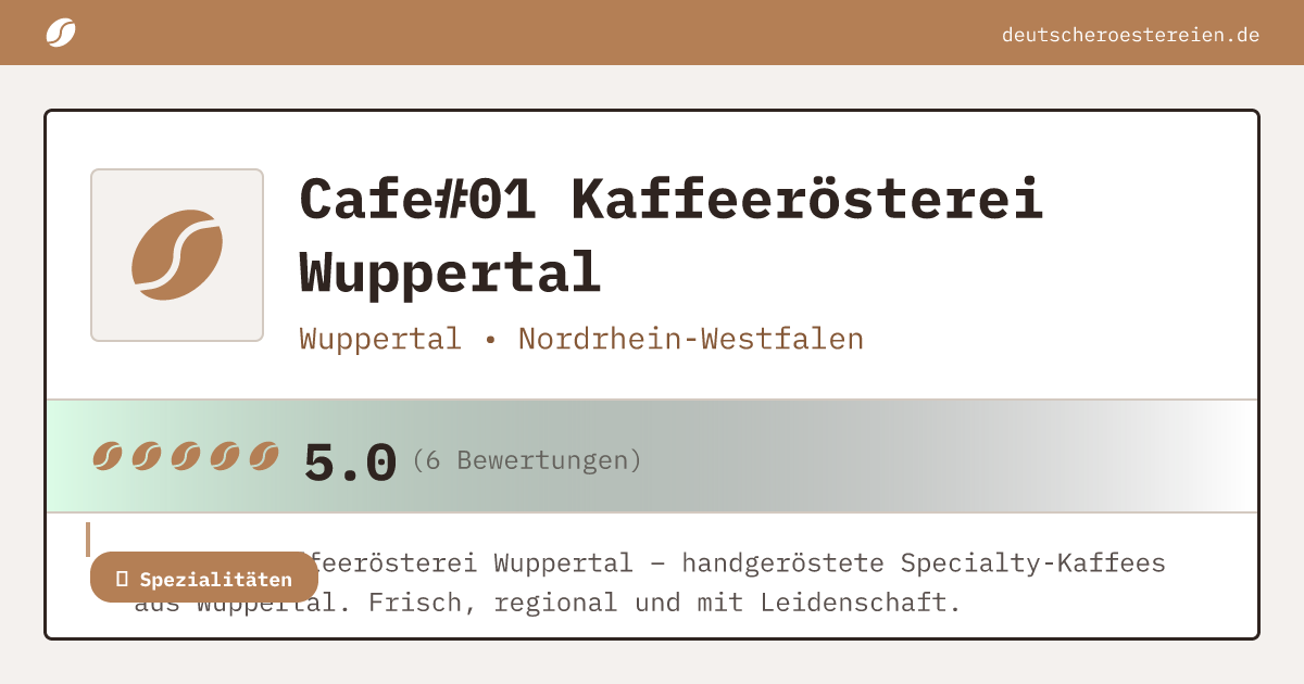 Bild von Cafe#01 Kaffeerösterei Wuppertal