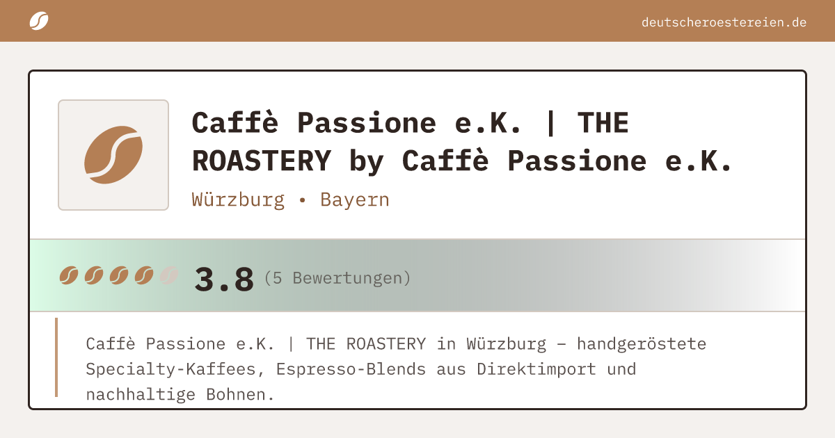Bild von Caffè Passione e.K. | THE ROASTERY by Caffè Passione e.K.