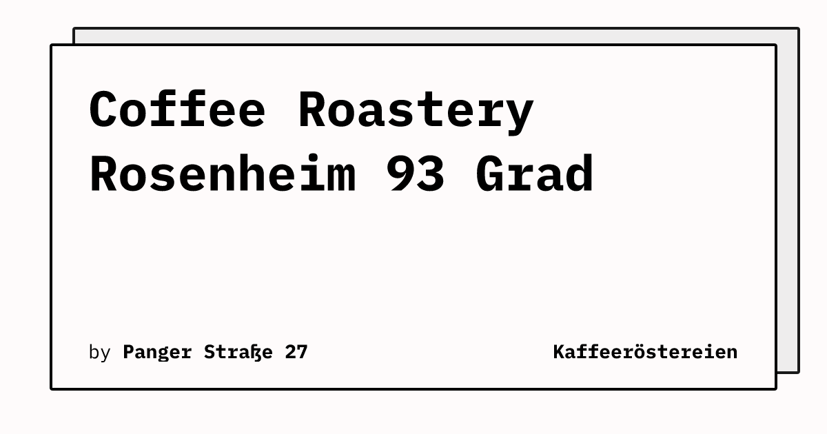 Bild von Coffee Roastery Rosenheim 93 Grad