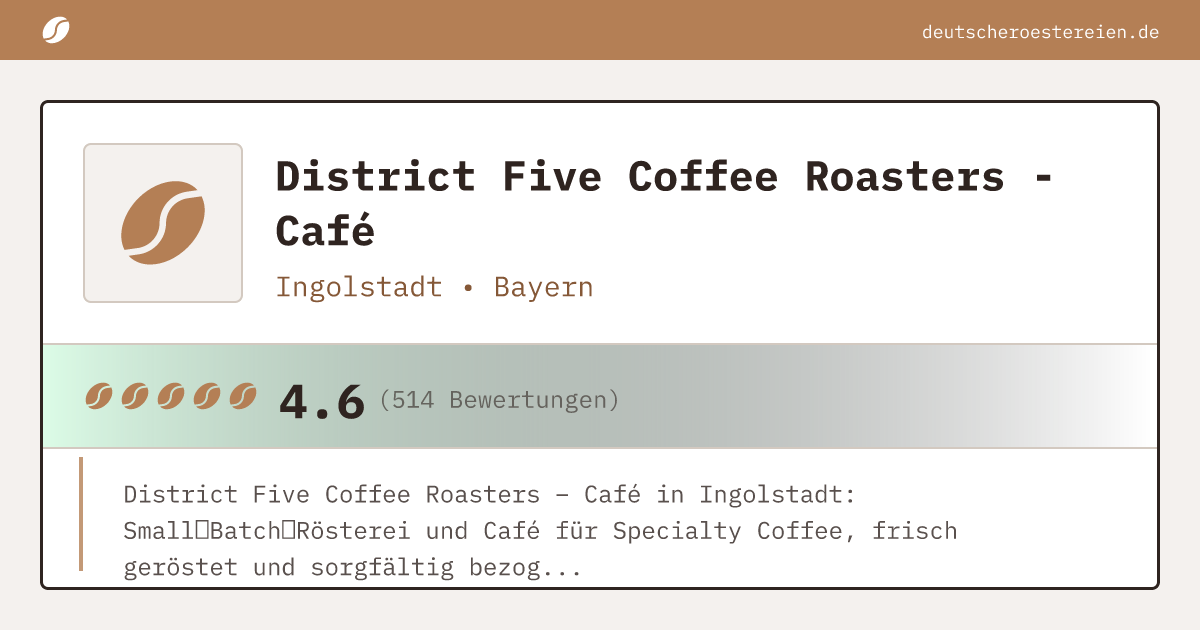 Bild von District Five Coffee Roasters - Café