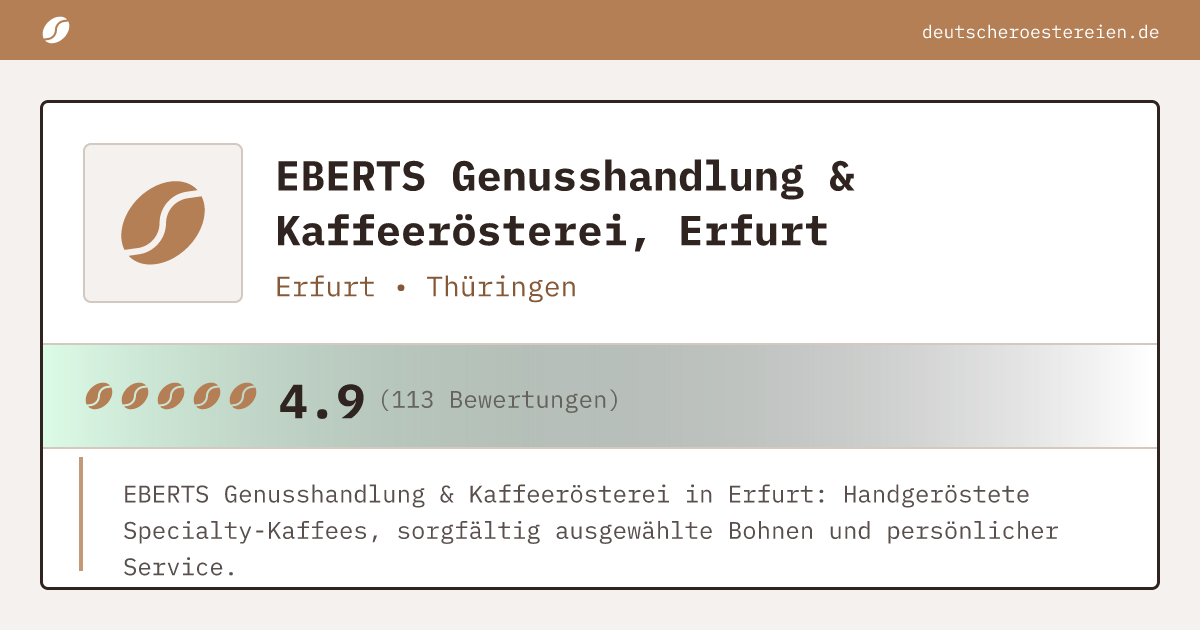 Logo of EBERTS Genusshandlung & Kaffeerösterei, Erfurt