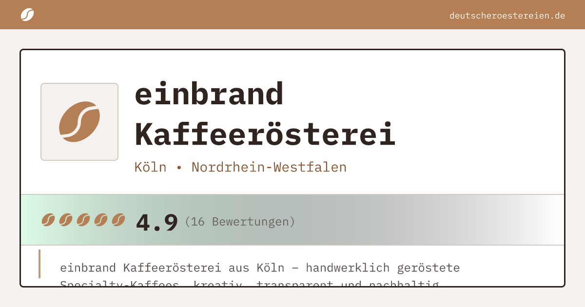 Logo of einbrand Kaffeerösterei
