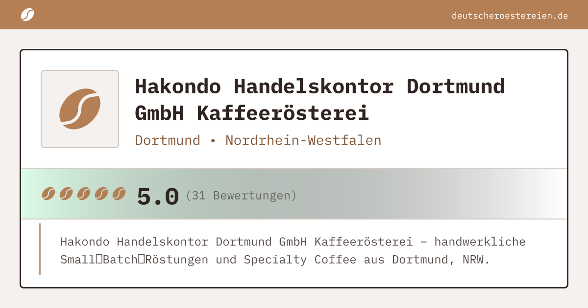 Bild von Hakondo Handelskontor Dortmund GmbH Kaffeerösterei