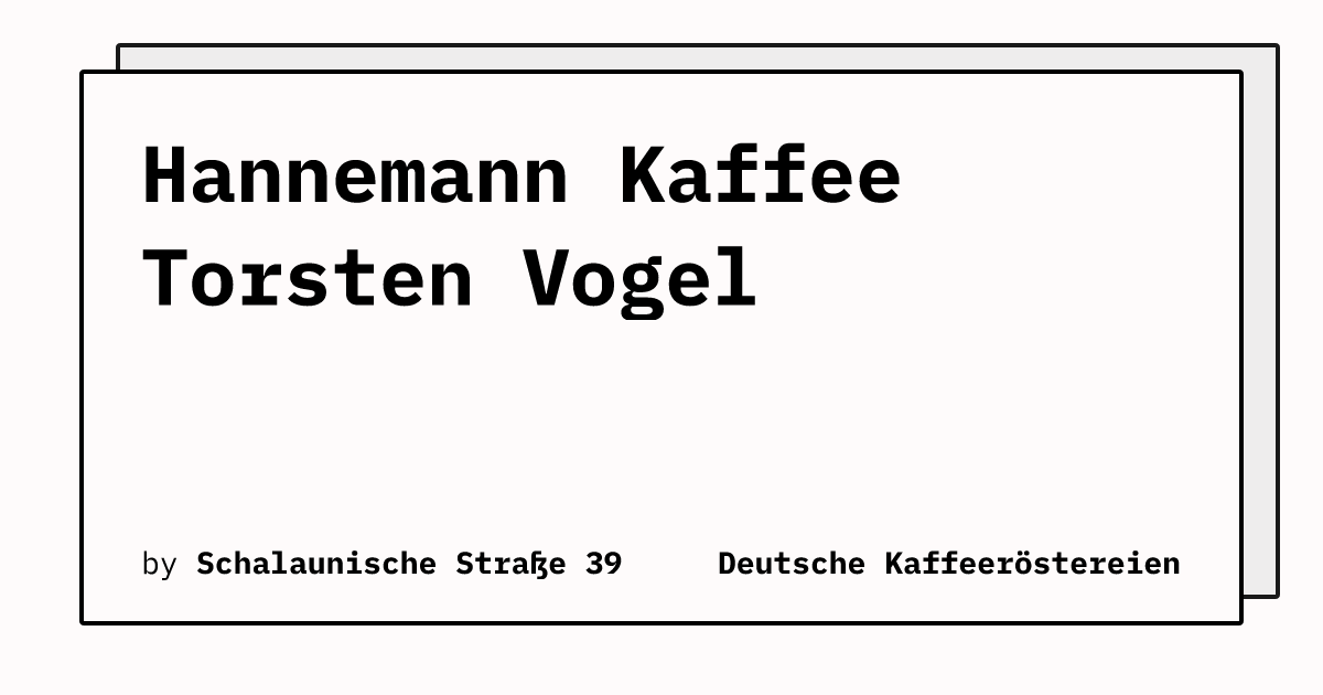 Bild von Hannemann Kaffee Torsten Vogel