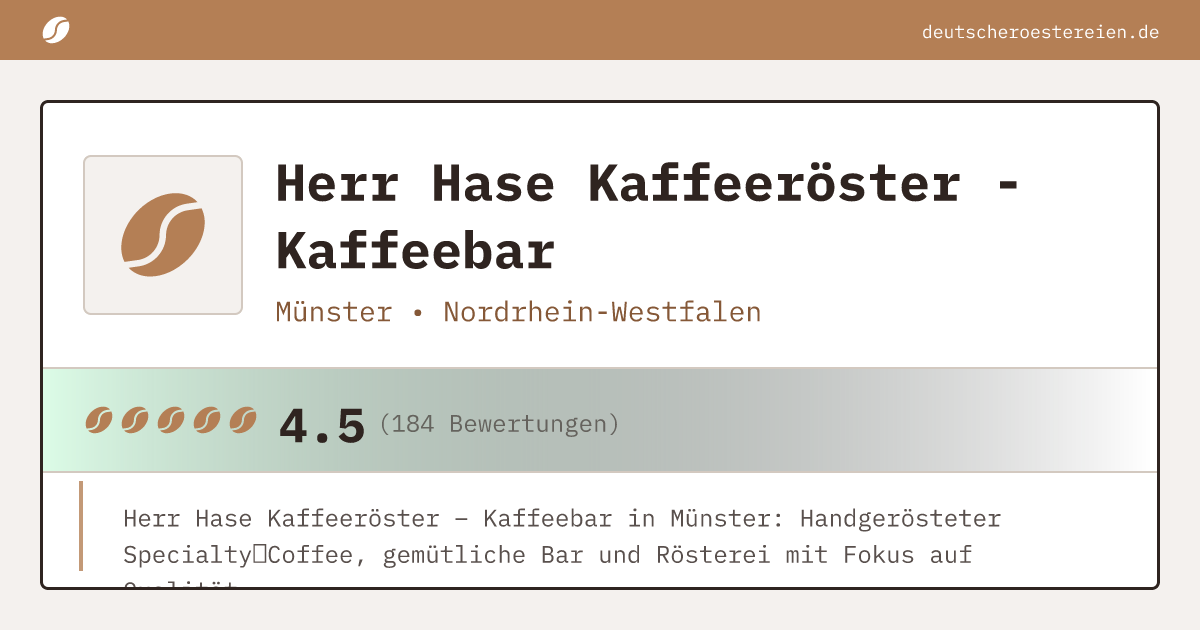 Logo of Herr Hase Kaffeeröster - Kaffeebar
