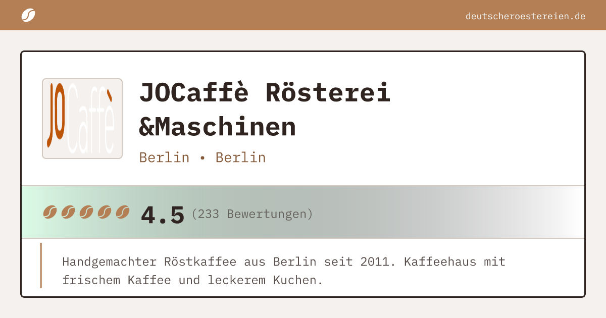 Logo of JOCaffè Rösterei &Maschinen