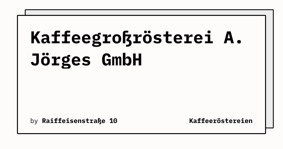 Bild von Kaffeegroßrösterei A. Jörges GmbH