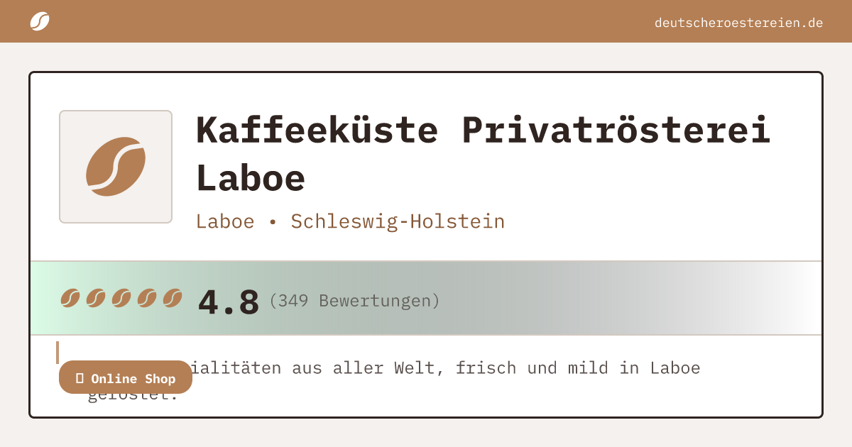 Bild von Kaffeeküste Privatrösterei Laboe 