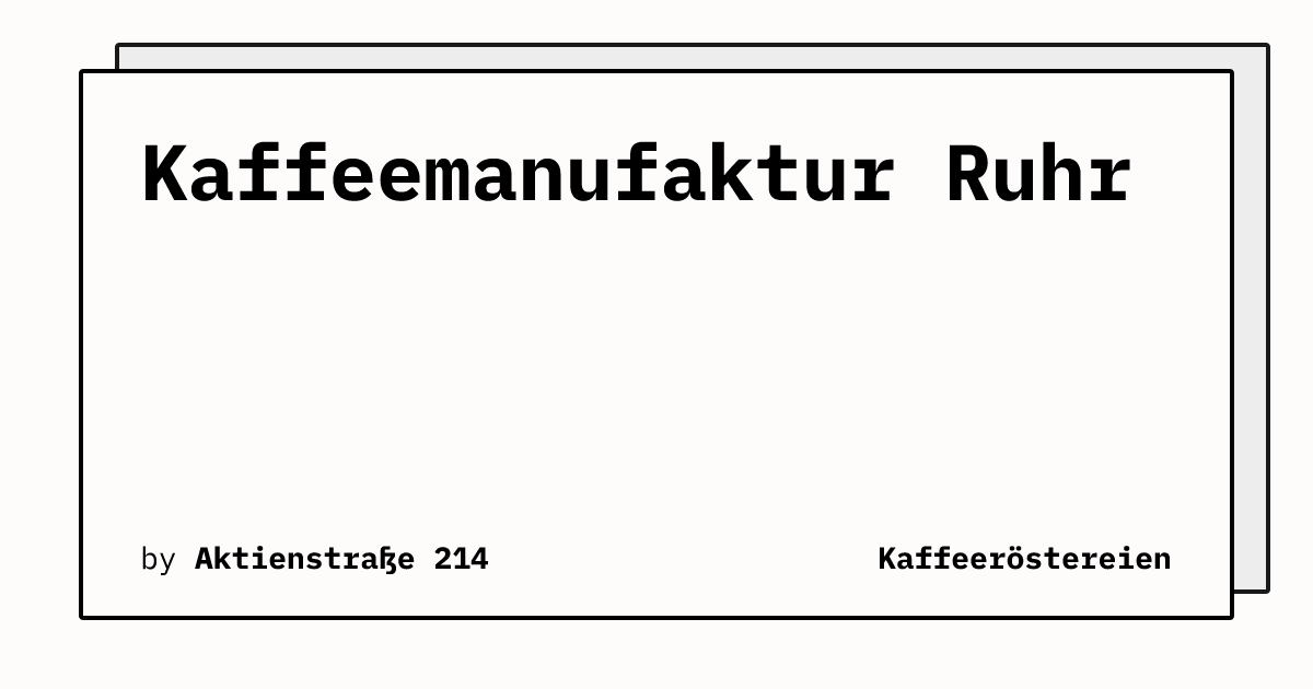 Bild von Kaffeemanufaktur Ruhr