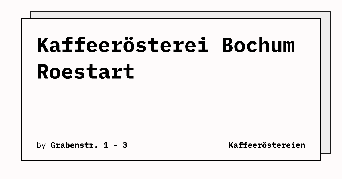 Bild von Kaffeerösterei Bochum Roestart