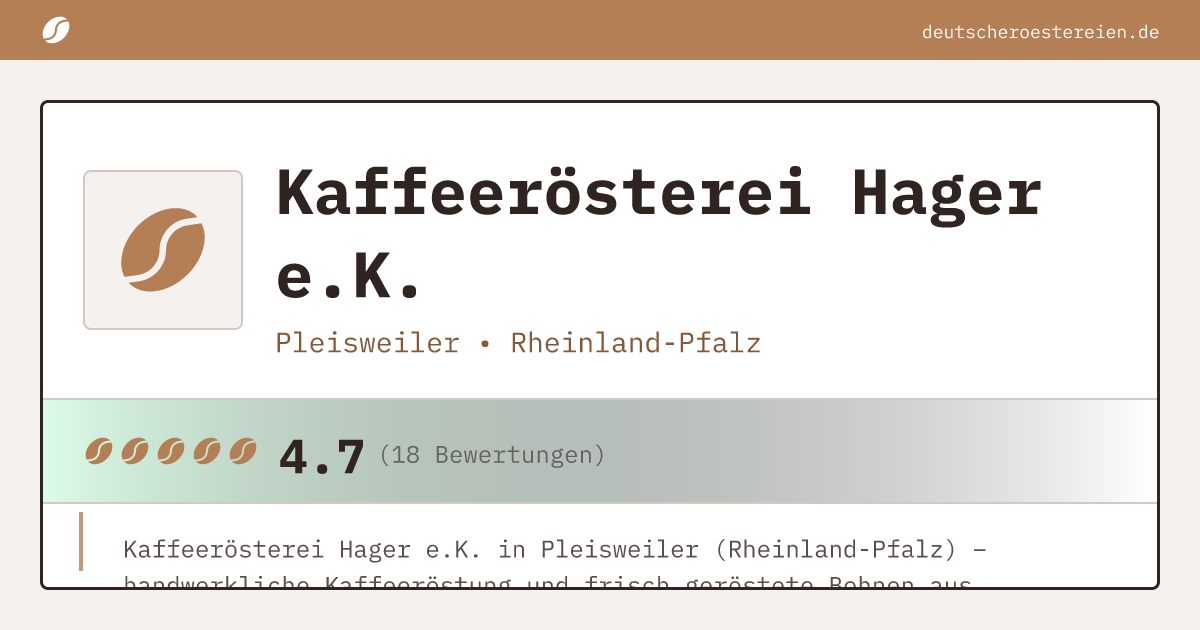 Logo of Kaffeerösterei Hager e.K.