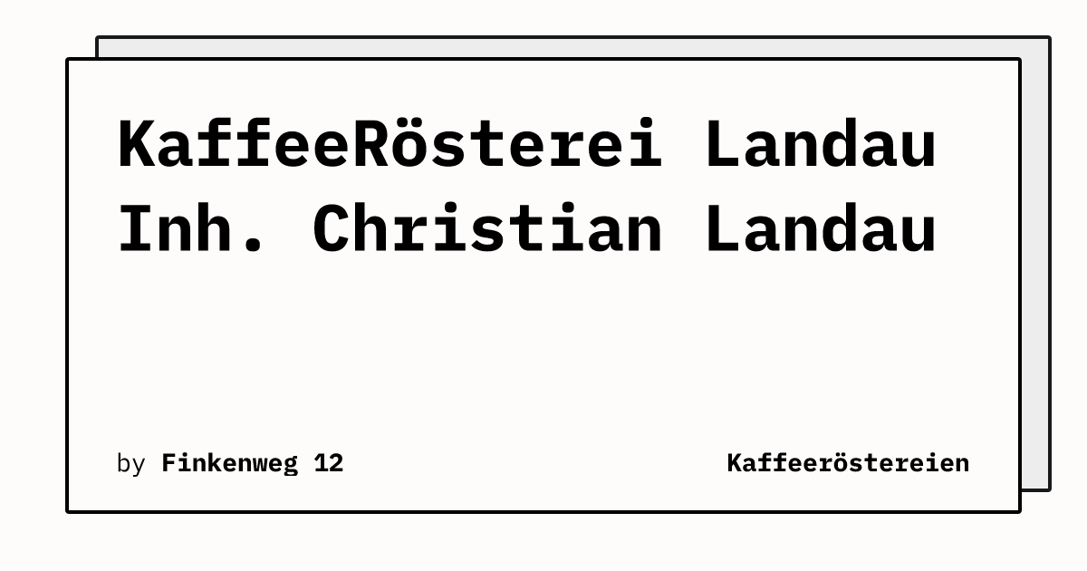 Bild von KaffeeRösterei Landau Inh. Christian Landau