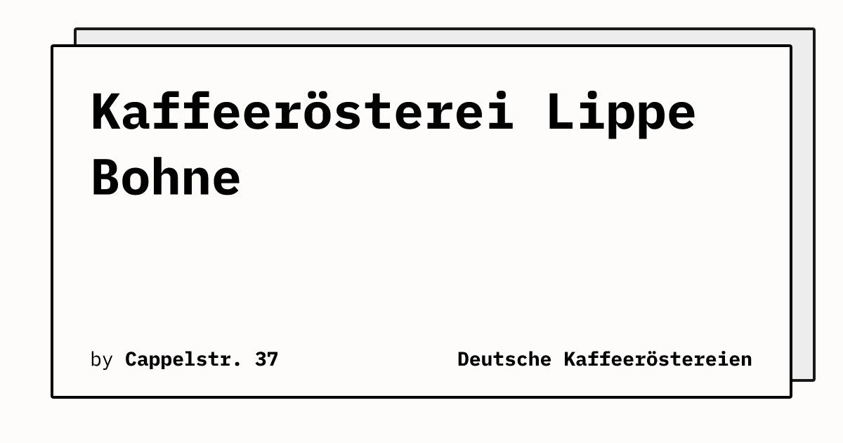 Bild von Kaffeerösterei Lippe Bohne