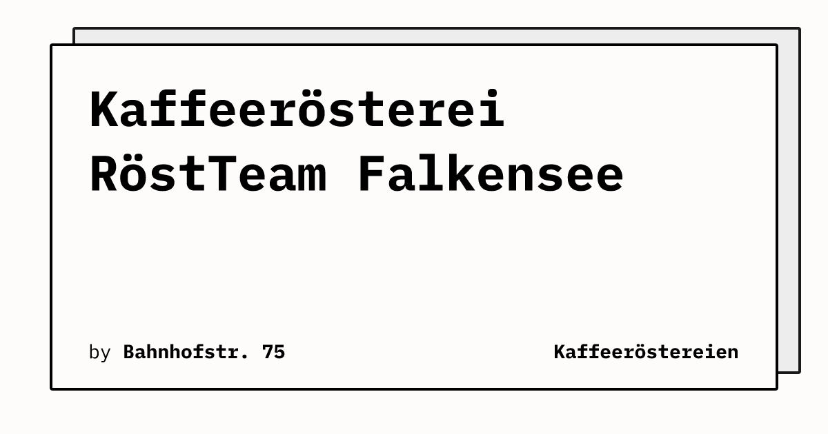 Bild von Kaffeerösterei RöstTeam Falkensee