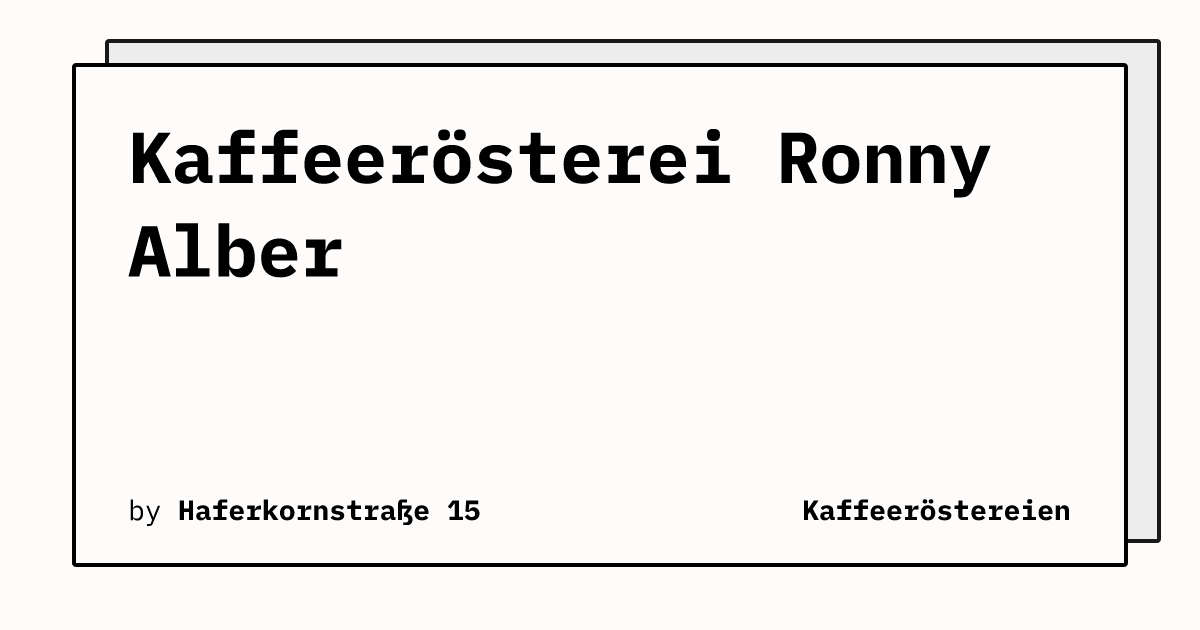 Bild von Kaffeerösterei Ronny Alber