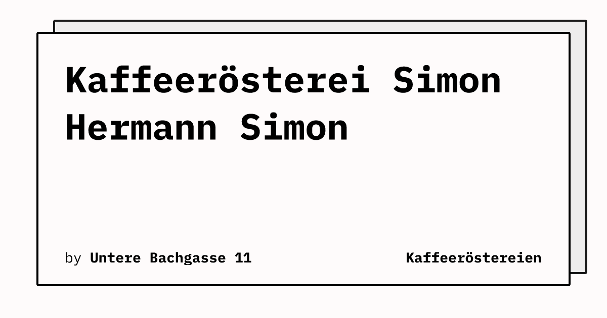 Bild von Kaffeerösterei Simon Hermann Simon