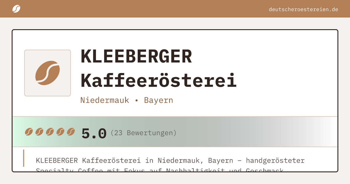 Logo of KLEEBERGER Kaffeerösterei