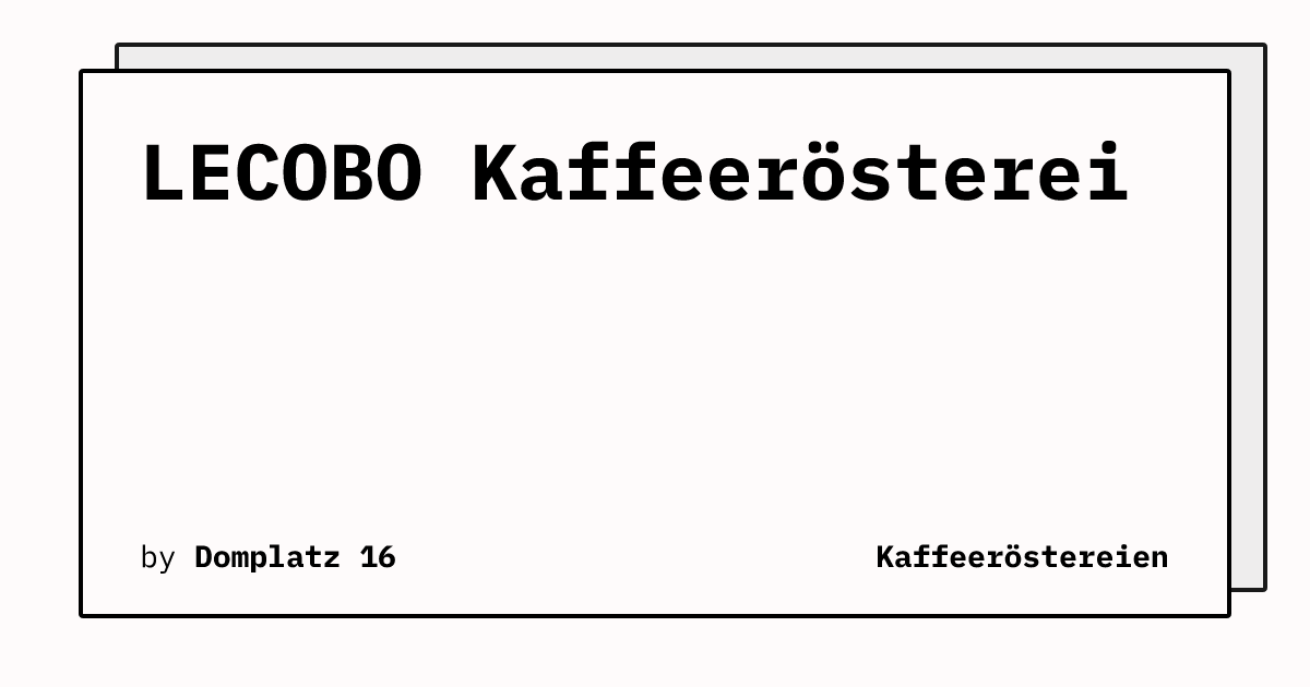 Bild von LECOBO Kaffeerösterei