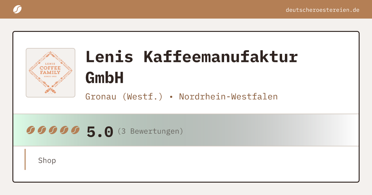 Logo of Lenis Kaffeemanufaktur GmbH