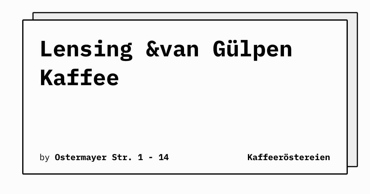 Bild von Lensing &van Gülpen Kaffee