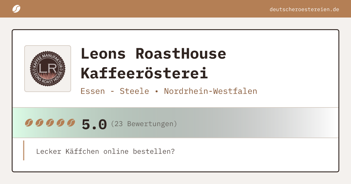 Logo of Leons RoastHouse Kaffeerösterei