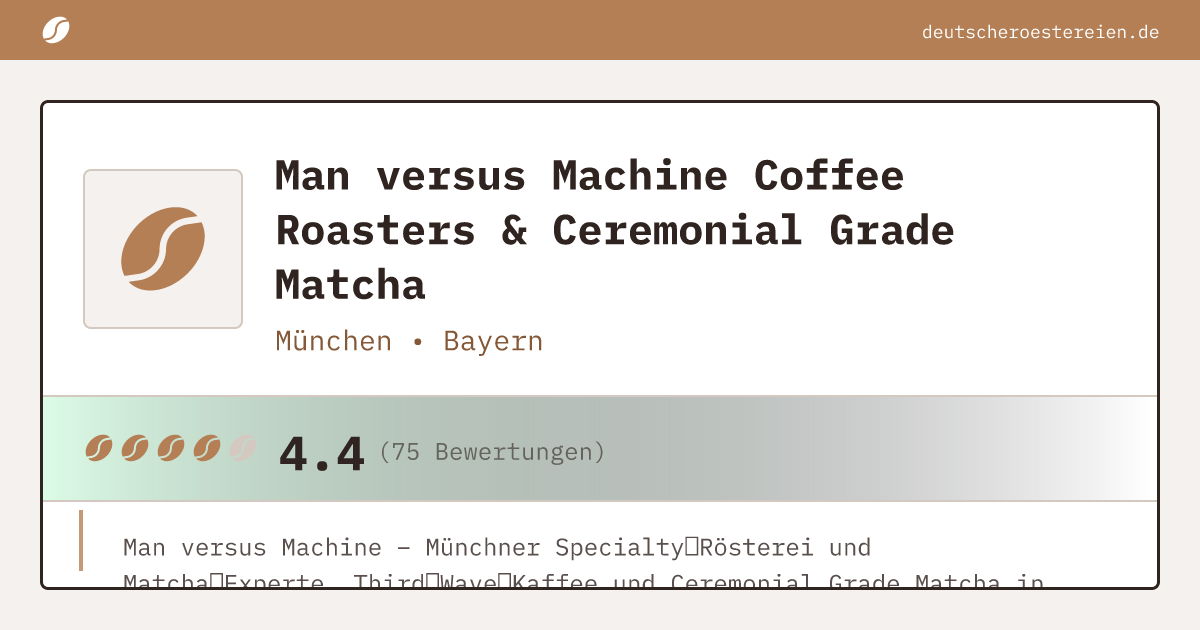 Logo of Man versus Machine Coffee Roasters & Ceremonial Grade Matcha