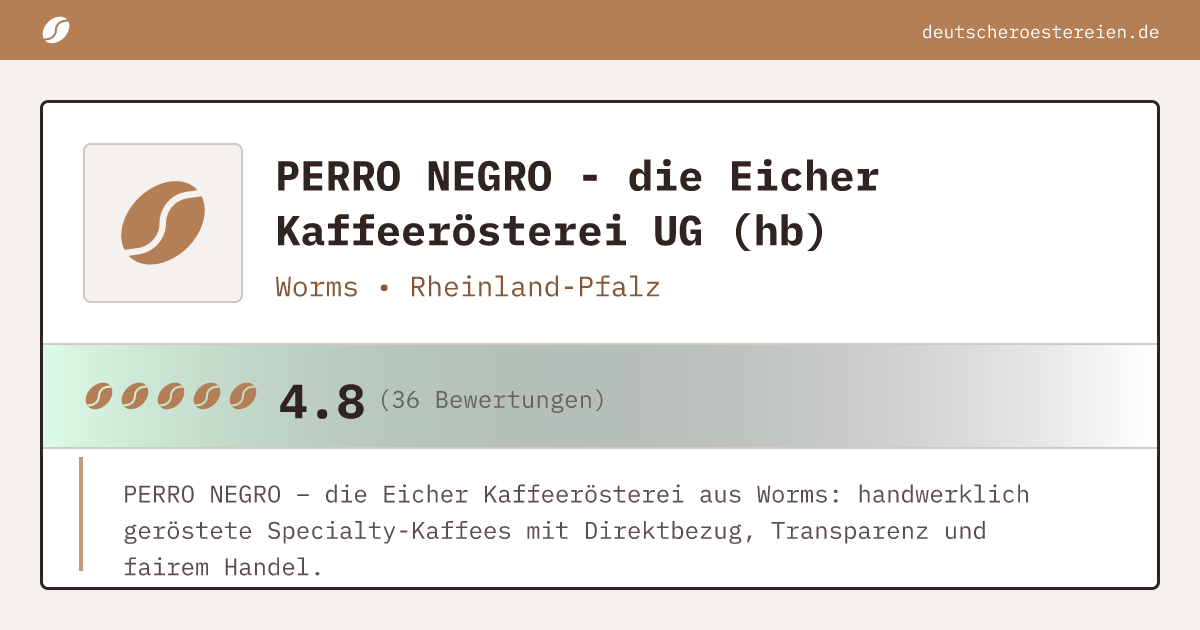 Logo of PERRO NEGRO - die Eicher Kaffeerösterei UG (hb)