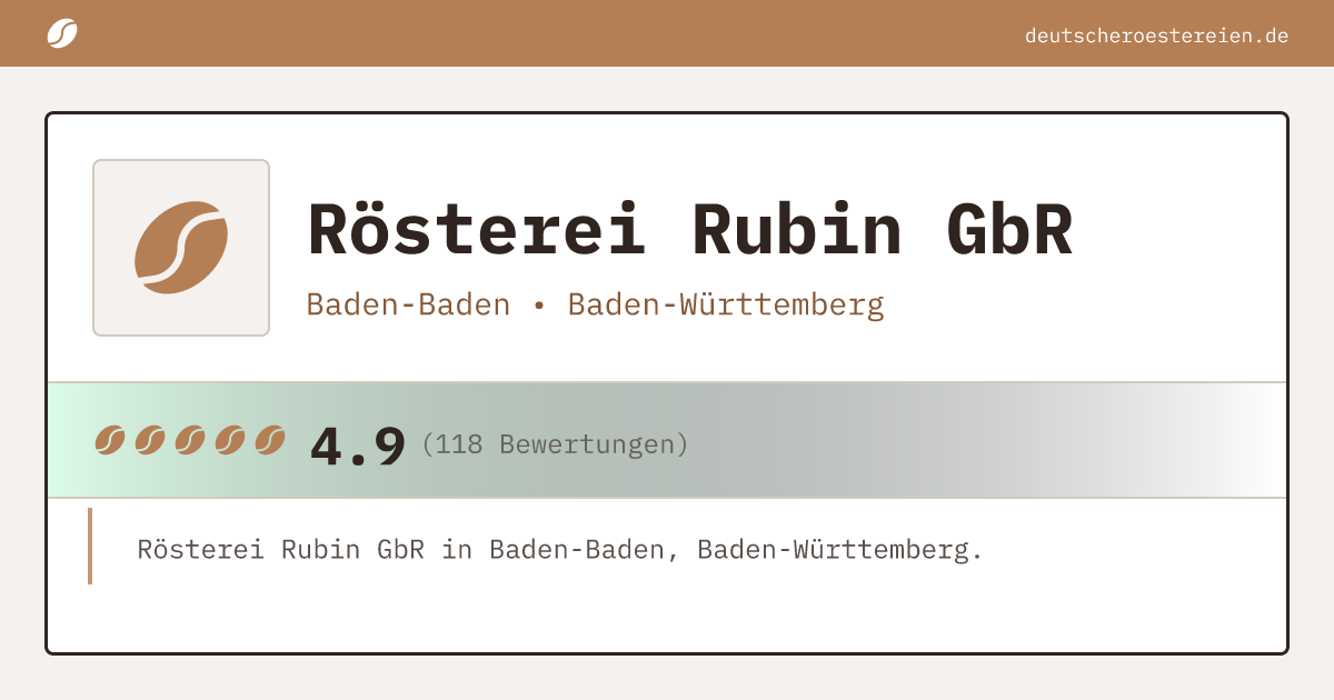 Logo of Rösterei Rubin GbR