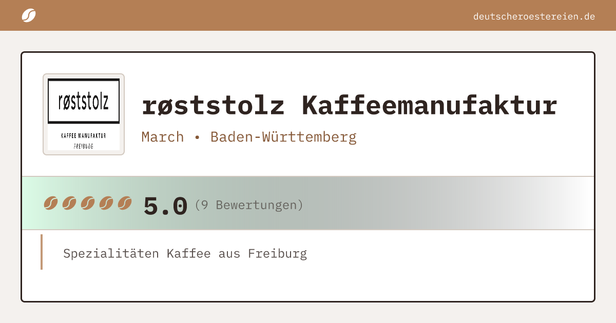 Logo of røststolz Kaffeemanufaktur 