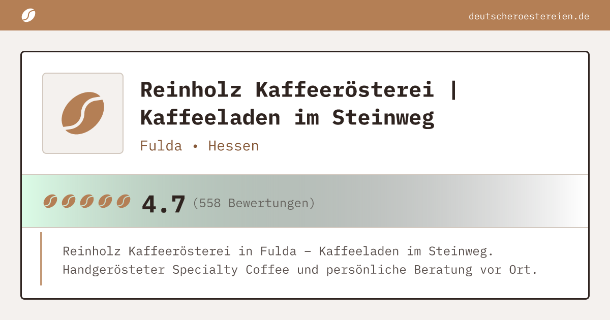Bild von Reinholz Kaffeerösterei | Kaffeeladen im Steinweg
