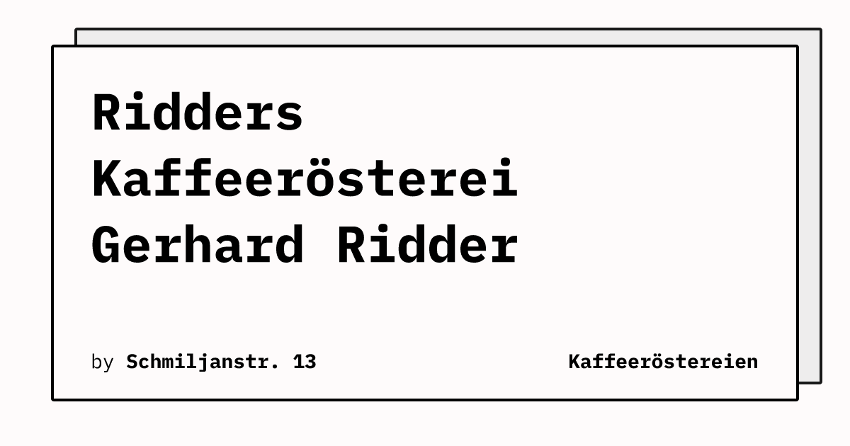 Bild von Ridders Kaffeerösterei Gerhard Ridder