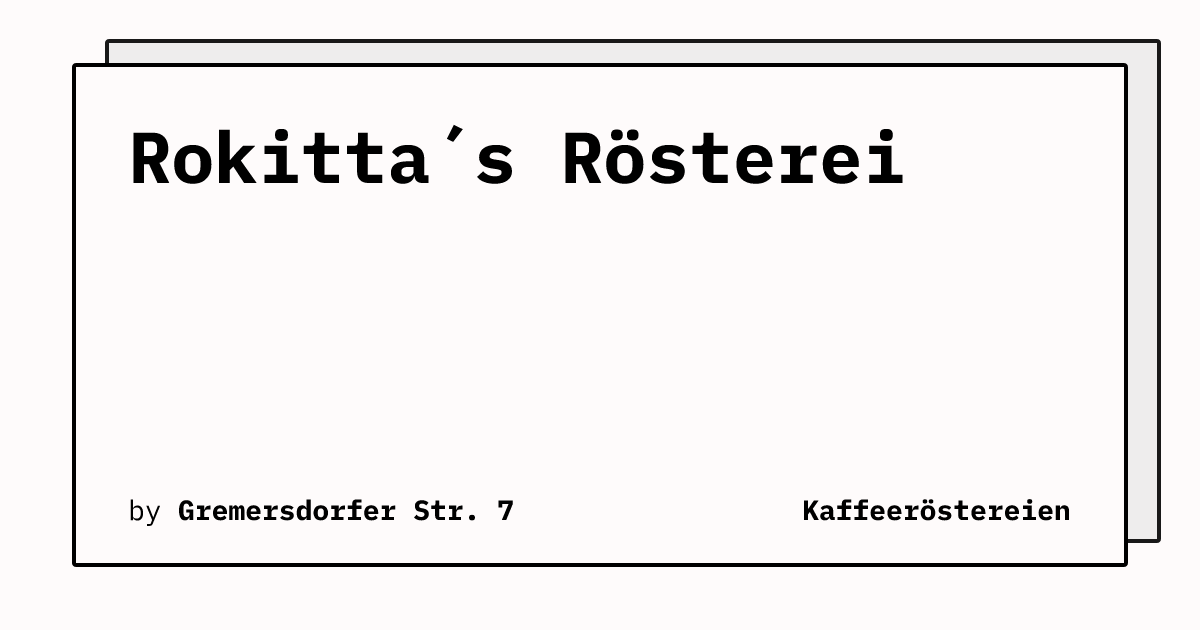 Bild von Rokitta´s Rösterei