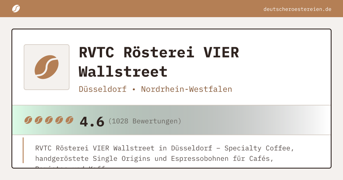 Logo of RVTC Rösterei VIER Wallstreet
