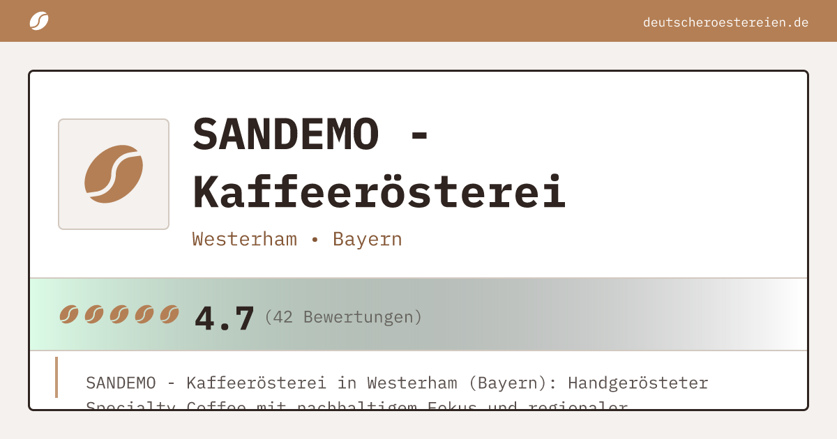 Logo of SANDEMO - Kaffeerösterei