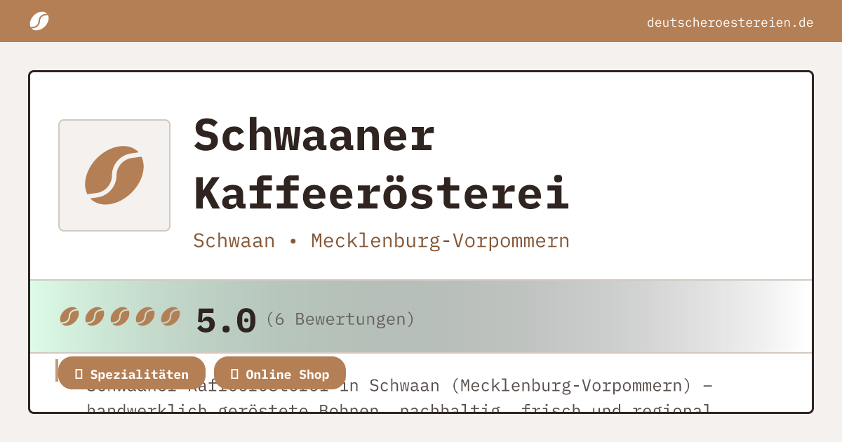 Bild von Schwaaner Kaffeerösterei