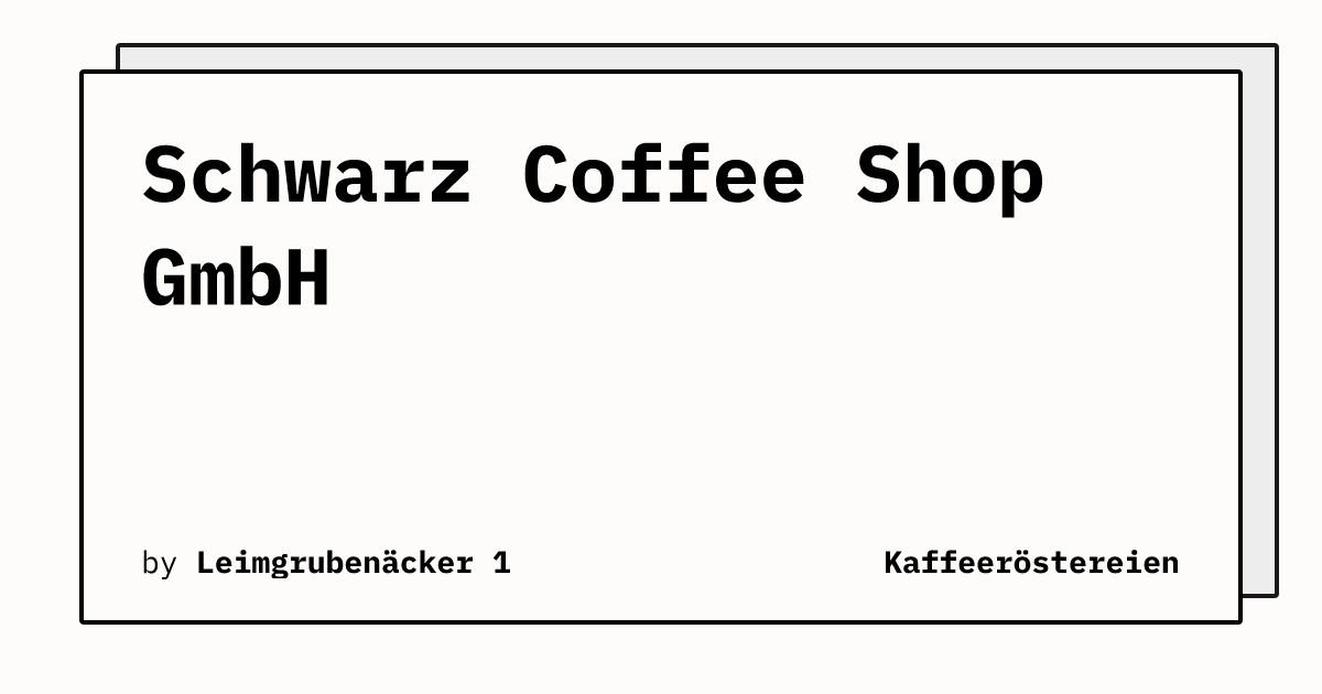 Bild von Schwarz Coffee Shop GmbH