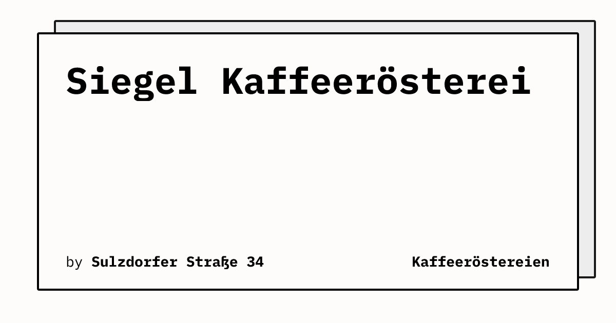 Bild von Siegel Kaffeerösterei