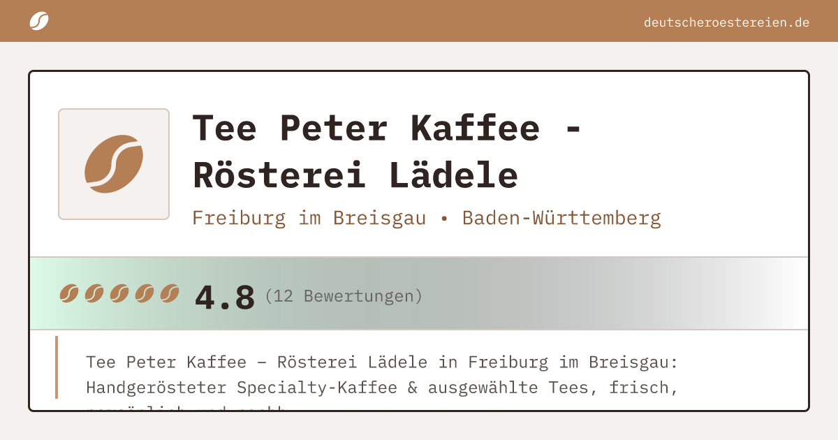 Bild von Tee Peter Kaffee - Rösterei Lädele