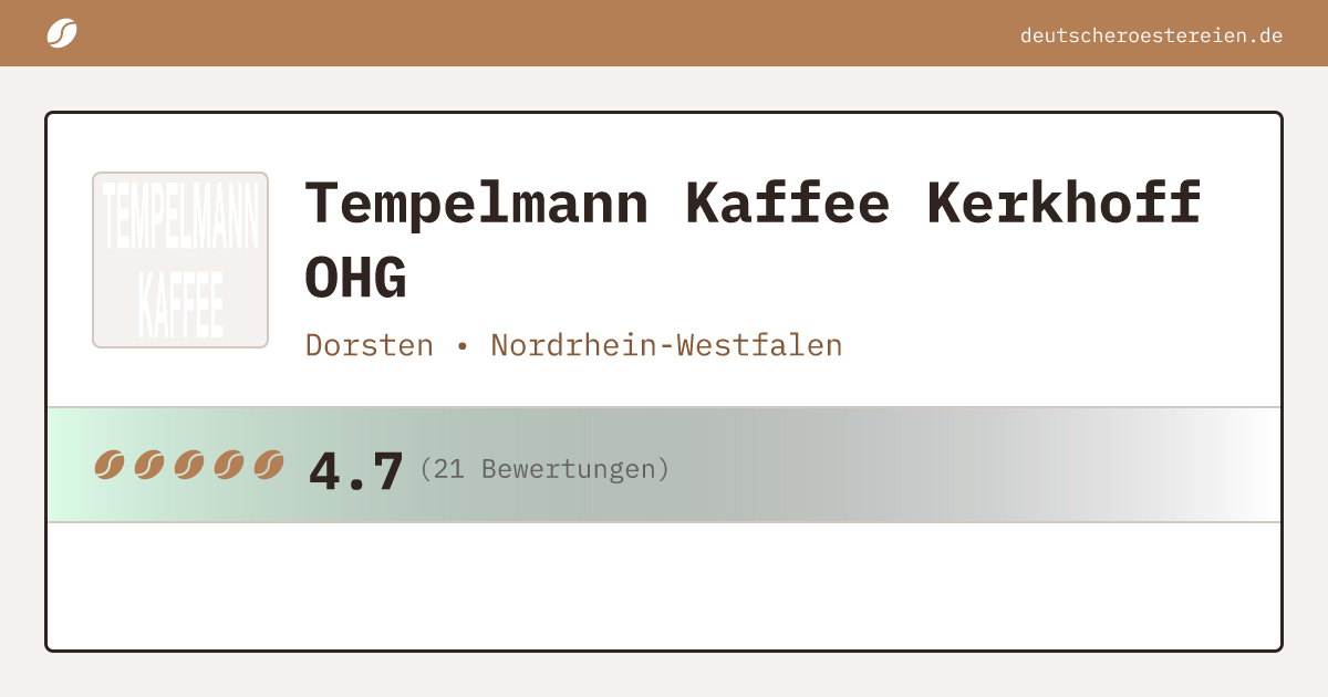 Logo of Tempelmann Kaffee Kerkhoff OHG