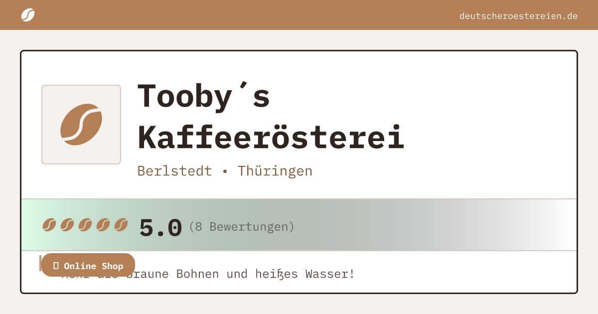 Bild von Tooby´s Kaffeerösterei