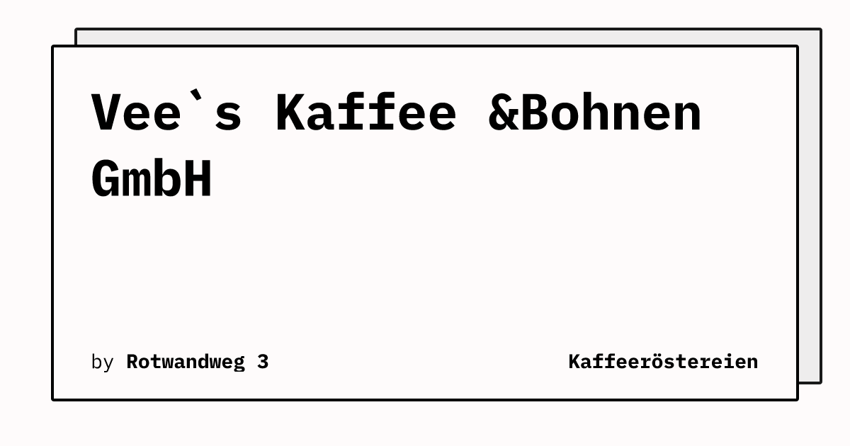 Bild von Vee`s Kaffee &Bohnen GmbH