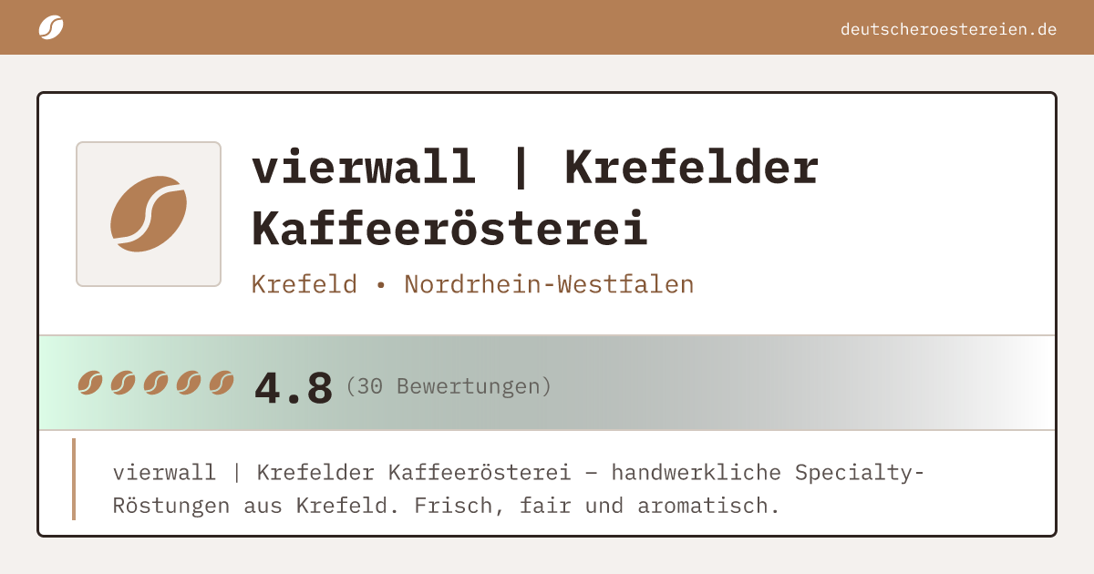 Logo of vierwall | Krefelder Kaffeerösterei